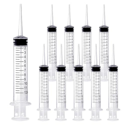 Wisdom Teeth Syringe, 12ml Dental Irrigation Syringe (10 Pack) - style: Straight Tip 10 Pack