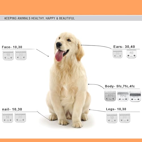 2PC 7FC Blade Dog Grooming Blade Compatible with Andis Dog Clipper - color: 2pc 7fc:1/8''(3.2mm)
