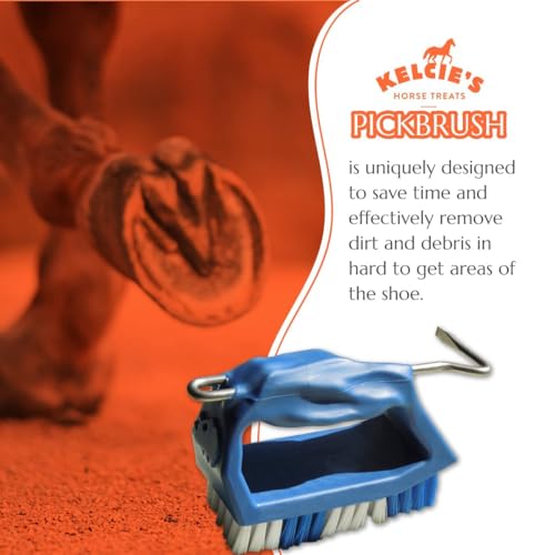 Kelcie's Pick Brush Cleaning Tool - Easy To Use Slip-Proof Grooming Brush For Horses With Great Grip