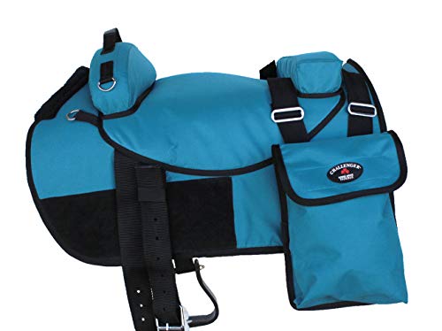 Horse Western Bareback Saddle Pad Trail w/ Pockets Girth Stirrups 39205 - color: Turquoise