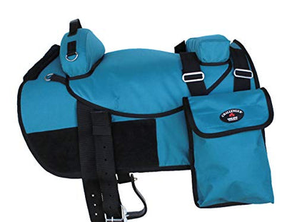 Horse Western Bareback Saddle Pad Trail w/ Pockets Girth Stirrups 39205 - color: Turquoise