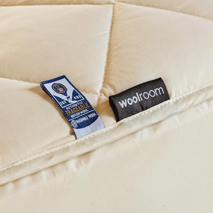 Woolroom Deluxe Washable Wool Mattress Protector Queen Size 100% Natural - size: Queen