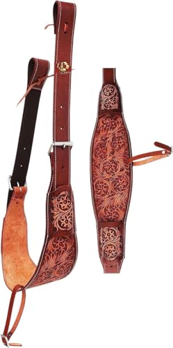 ADB CREATIONS Premium Western Floral Tooled Leather Rear Flank Cinch