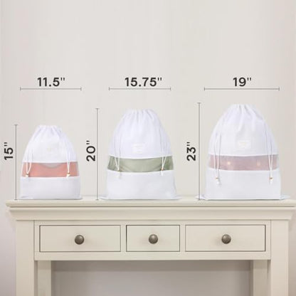 Hayden Hill Luxury Organic Cotton Dust Bags for Handbags Mixed 3 Pack - size: Mixed Size