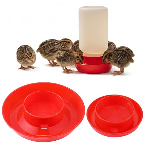 Enhon 2 PCS 2 Sizes Quail Waterer Base, Quail & Chick No Drown Water Base