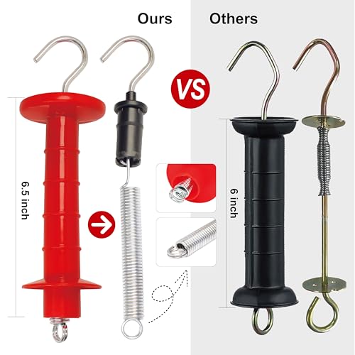 Insulated Fence Plastic Gate Handle, 10PCS Handle Heavy Duty Electric Fence Gate Handle, Red - color: Red, size: PK10