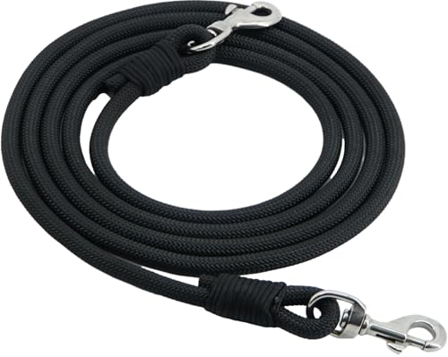 Jeereal Roper Rein, Broken in,Supple Rein, Nylon Braiding Barrel Rein for Ranch Work,Daily Riding,Stainless Steel Hardware,1/2" X 10'