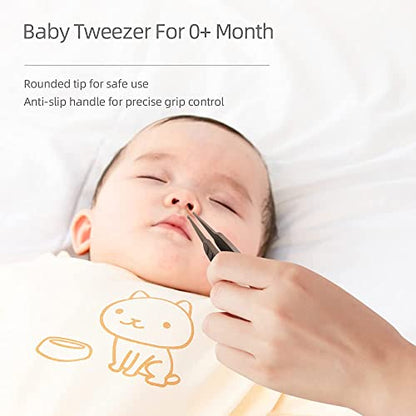 Baby Nail Clippers Set with Cute Case, Infant Fingernail and Toenail File Kit for Newborn Manicure and Pedicure, New Mom Grooming Gift - color: Bronze + Weiß