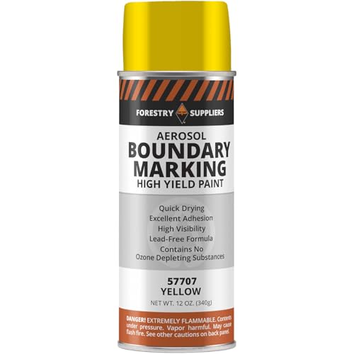 Forestry Suppliers Boundary Marking Paint – 12 oz Aerosol Spray for Property Lines, Surveying, and Land Management (Yellow) - color: Yellow