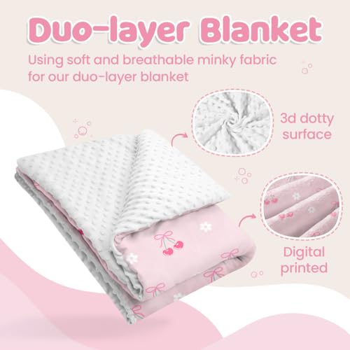SANDJEST Cherry Minky Blanket 30 x 40 Inches, Gift for Christmas Birthday - color: Cherry