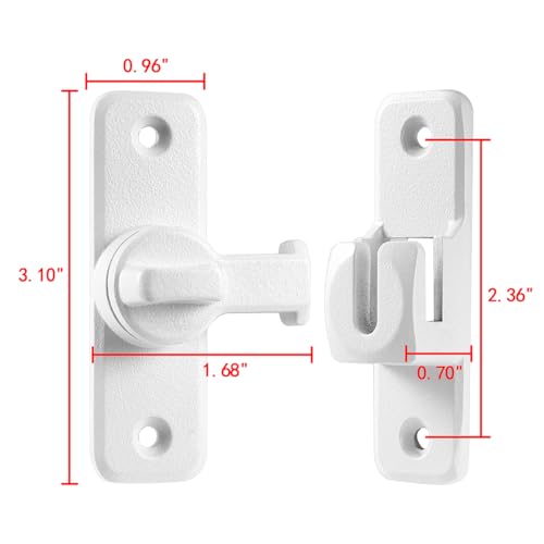 Matte White 90/180 Degree Flip Latch,Zinc Alloy Barn Door Latch - color: Matte White