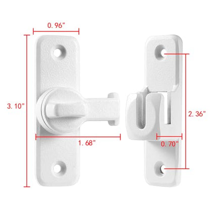 Matte White 90/180 Degree Flip Latch,Zinc Alloy Barn Door Latch - color: Matte White