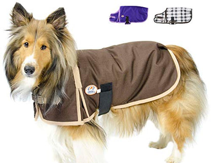 Derby Originals Ruff Pup 1200D Ripstop Waterproof Winter Dog Coat 150g Medium Weight - color: Chocolate, size: Medium (17.5 in)