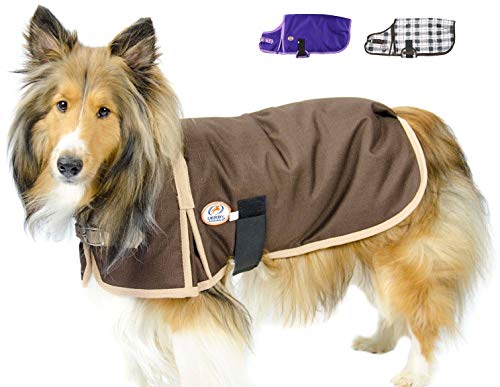 Derby Originals Ruff Pup 1200D Ripstop Waterproof Winter Dog Coat 150g Medium Weight - color: Chocolate, size: Medium (17.5 in)