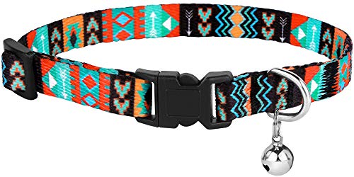 Tribal Aztec Cat Collar 2-Pack, Breakaway with Bell - color: Ethnic + Tribal