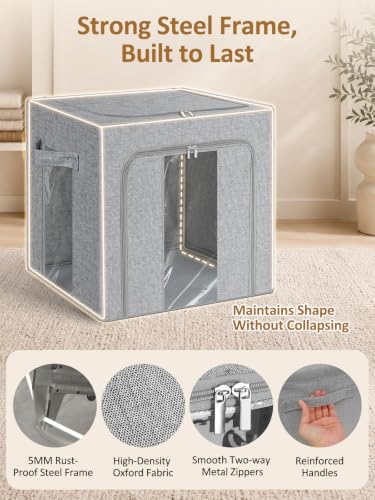 Cirhy Cashmere Sweater Storage Bags with Cedar, 2-Pack, Grey - style: 50L-Grey-2pcs