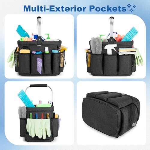 PGmoon Cleaning Caddy Organizer with Handle,Black - color: Black