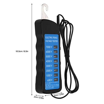 Generic Multi Light Electric Fence Tester Voltage Detector with 8 Neon Lights 600 7000V Range for Farm Garden Livestock Pet Enclosure