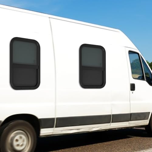Vertical Sliding Black RV Window for Teardrop, Cargo, Horse Trailer, Marine Camper Window Replacement,15" Wide x 22" Tall, 2 Pack (15"x22") - size: 15"x22"