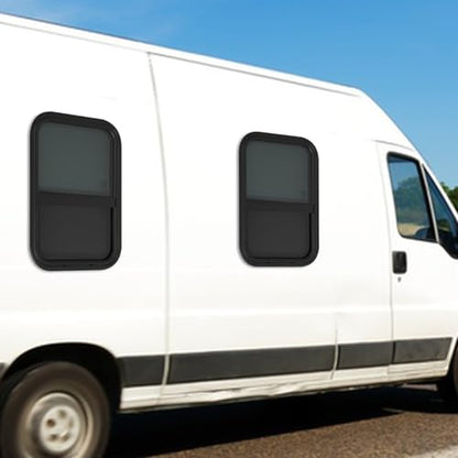 Vertical Sliding Black RV Window for Teardrop, Cargo, Horse Trailer, Marine Camper Window Replacement,15" Wide x 22" Tall, 2 Pack (15"x22") - size: 15"x22"