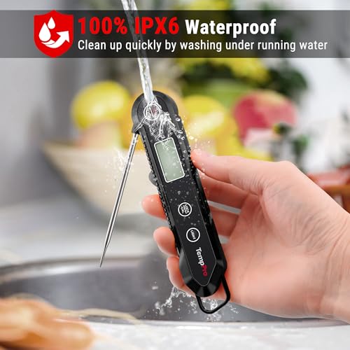 TempPro TempSwift 1 Sec Meat Thermometer Digital for Kitchen Cooking Food - color: Pitch black