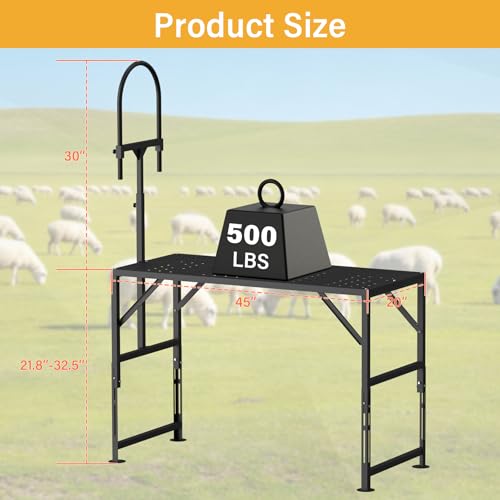 Metal Livestock Stand, Sheep & Goat Trimming Stand 45" x 20" - size: 45" x 20"