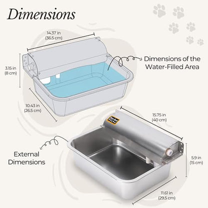 Automatic Pet Water Dispenser - 304 Stainless Steel Auto-Fill Water Bowl for Dogs - Poultry & Livestock - Float Water Level Control - 3/4" GHT Faucet Compatible - Wall Mount/Ground Use - size: 2 GAL
