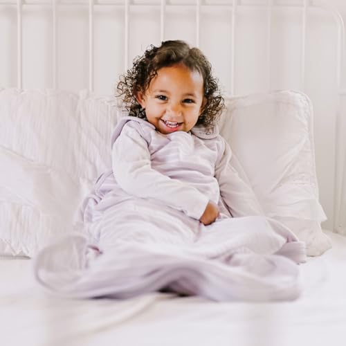 Woolino Toddler Sleeping Bag, 4 Season, Merino Wool and Organic Cotton Baby Wearable Blanket, 2-4 Years, Lilac - color: Lilac