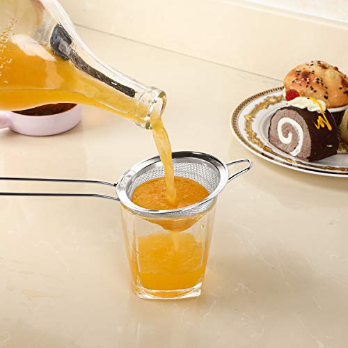 3 Pieces Cocktail Strainer Bar Strainer Fine Mesh Tea Strainer, 3.3 in (Pack of 2) - size: 3.3 Inches (Pack of 2)