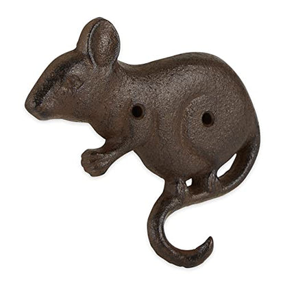 DII Cast Iron Decorative Wall Hook Set, Mouse, 2 Count - size: Mouse