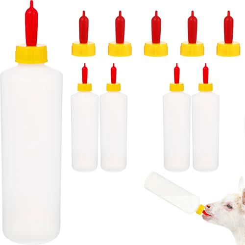 Alipis Lamb Bottle: Baby Goat Feeding Kit - 13.5 Oz Replacement Nipples Pacifier Feeder Goat Supplies for Lambs, Calves, and Small Livestock Farm Animals 5 Pack