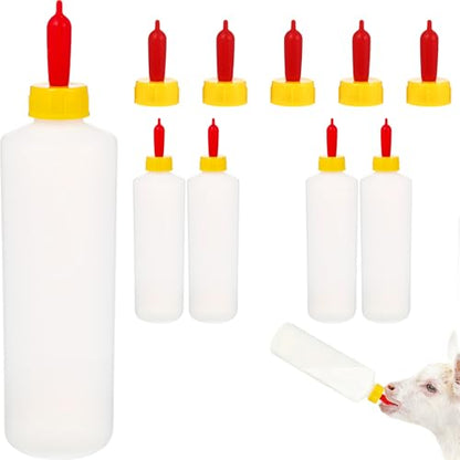Alipis Lamb Bottle: Baby Goat Feeding Kit - 13.5 Oz Replacement Nipples Pacifier Feeder Goat Supplies for Lambs, Calves, and Small Livestock Farm Animals 5 Pack
