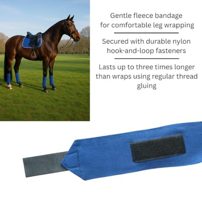 Horse Leg Bandage/Horse Leg wrap (Set of 4) Red, Blue, Navy Blue, and Black (Blue) - color: BLUE