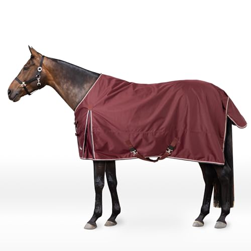Horze Glasgow Waterproof Turnout Blanket - Lightweight No-Fill Rain Sheet - color: Blue, size: 75 in