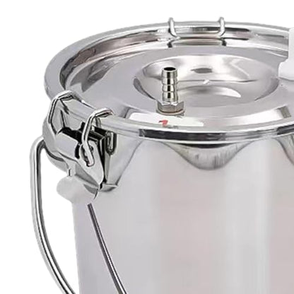 Stainless Steel Milking Machine Bucket with Lid, 3L Milk Can for Cow Sheep Goat Milking Equipment - size: 3L