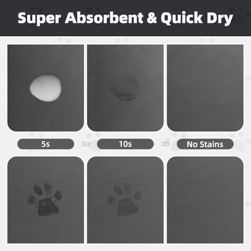 PADOOR Pet Feeding Mat-Absorbent Dog Mat for Food and Water Bowl-No Stains Easy Clean Dog Food Mat-Quick Dry Water Dispenser-Puppy Supplies Accessories