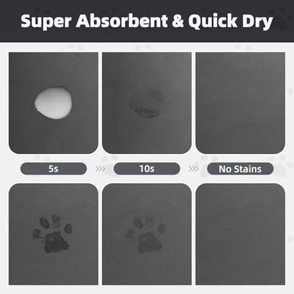 PADOOR Pet Feeding Mat-Absorbent Dog Mat for Food and Water Bowl-No Stains Easy Clean Dog Food Mat-Quick Dry Water Dispenser-Puppy Supplies Accessories