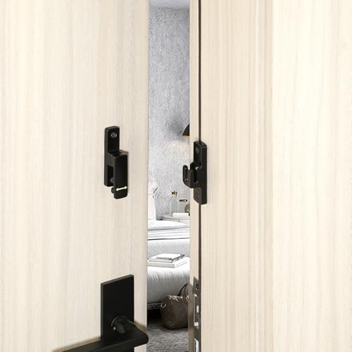 Mooche Sliding Barn Door Lock, 90/180 Degree Flip Door Lock Latch, Black - color: Black