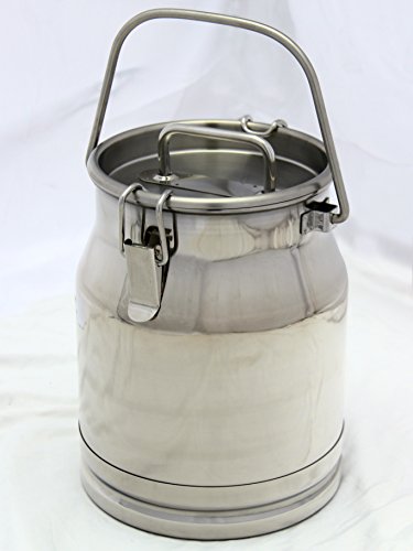 Stainless Steel Milk Transport Cans with Strong, Sealed Lid and Optional Spigot (2.6 Gallon) - color: Container Only, size: 2.6 Gallon