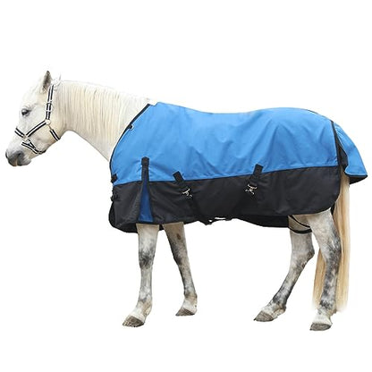 1200D Horse Blanket, 0g No-Fill Waterproof Turnout Rain Sheet | 1200D Ripstop Outer, Waterproof Breathable Shell, Anti-Rub Lining, 0g No-Fill, Keep Dry in Mud & Wet Weather, Large Tail Flap - color: Blue Black, size: 78"