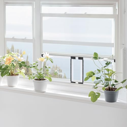 FLYZZZ Adjustable Window Screen (10" H x 19" - 36" W)) 2-Pack Small White Adjustable Screens for Windows with Sturdy Aluminum Mesh– Horizontal Use Only - size: 10" H x 19" - 36" W-2Packs