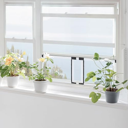 FLYZZZ Adjustable Window Screen (10" H x 19" - 36" W)) 2-Pack Small White Adjustable Screens for Windows with Sturdy Aluminum Mesh– Horizontal Use Only - size: 10" H x 19" - 36" W-2Packs