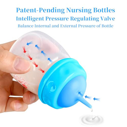Pet Feeding Bottle,3 Pack 60ml Nursing Bottle, 3 Sizes Nipples with Ventilation Valve Resistant Tearing Perfect for Puppies, Kittens, Small Wildlife（Blue） - color: blue