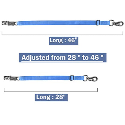 Rosemarie Trailer Cross Tie, Horse Haulage Adjustable Nylon Straps Leads with Panic Snap Fixed Eye Equestrian Equipment - color: Blue