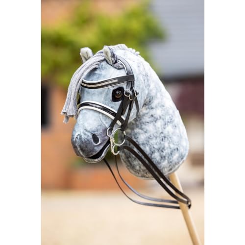 LeMieux Hobby Horse Double Bridle Black - Leather with Functional Buckes - Two Sets of Reins and Two Bits - Educational Toy - Suitable for Ages 8+