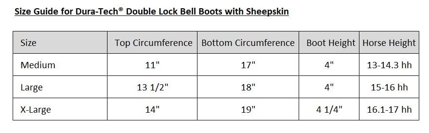 Dura-Tech Double Lock Bell Boots with Sheepskin | Ideal for Sensitive Horses | Secure Double Lock Closure | Heavy-Duty Rubber Protection - size: X-Large