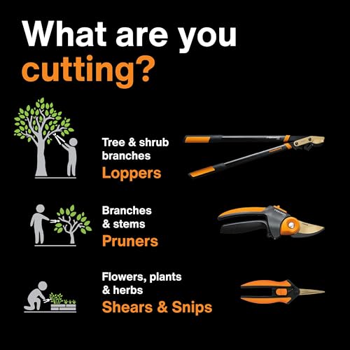Fiskars Bypass Pruning Shears, 5/8" Cut Capacity Garden Clippers | Self-Cleaning Sap Groove Prevents Sticking, Non-Slip Grip for Cutting Stems & Branches, Steel Blades w/ Low-Friction Coating - style: Bypass Pruner
