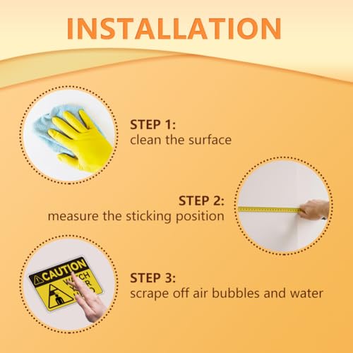 WADORN 10Pcs Caution Watch Your Head Stickers, Caution Head Sticker Mind Your Head Decals Head Watching Labels Waterproof Self-Adhesive Vinyl Decal for Stairs Warehouse Basement Factory 7.08x5.12 Inch - style: Watch Your Head