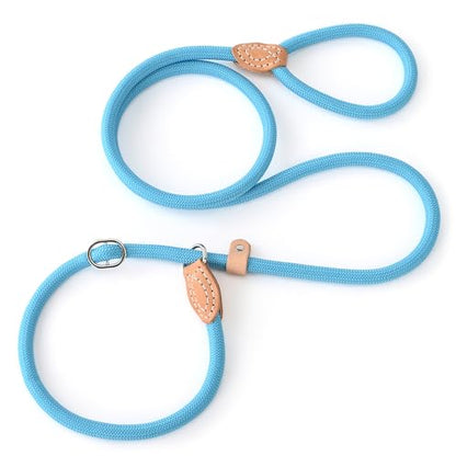Mile High Life Heavy Duty Slip Lead No Pull Leash 6/5/4FT for Large Dogs - color: Blue, size: 5 Feet