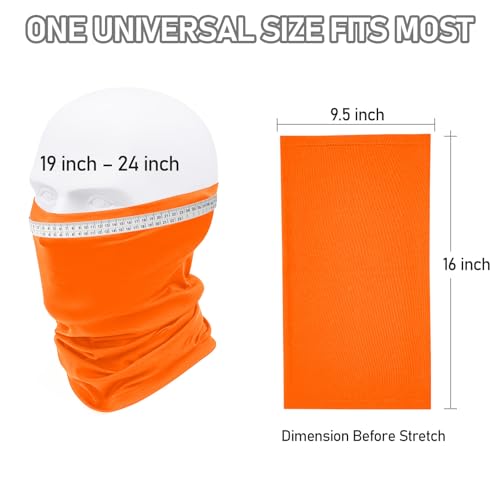 TICONN Neck Gaiter for Men Women, Cooling Bandana Face Mask Cover Gator - color: Orange-2pk, style: Quick Dry